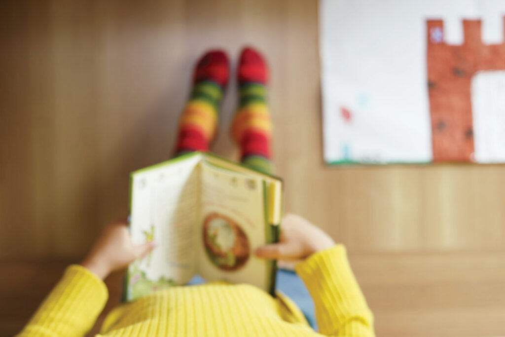 Child reading book